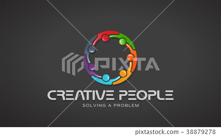 Creative People Together Brainstorming. Vector - Stock Illustration ...