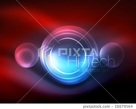 Blurred neon glowing circle, hi-tech modern bubble 38879564