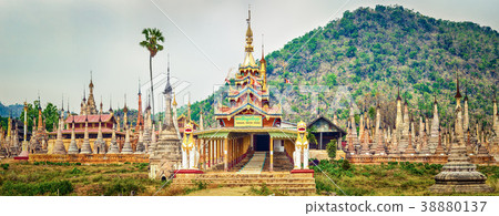 Takhaung Mwetaw Paya in Sankar. Myanmar. Panorama 38880137