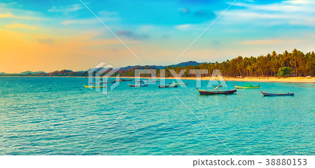 Seascape at sunset time. Beautiful landscape Seascape at sunset time. Beautiful landscape 38880153