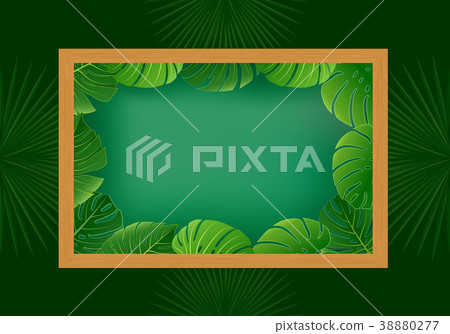 Tropical island Rectangular frame beautiful plants Tropical island Rectangular frame beautiful plants 38880277