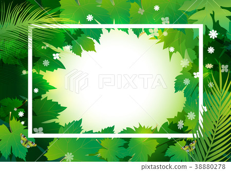 Frame of fresh green summer leaves Frame of fresh green summer leaves 38880278