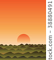 sunset with mountains 38880491