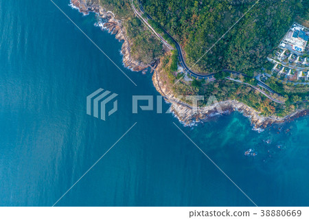 drone aerial view of the coastline 38880669