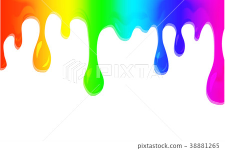 Spectrum color paint dripping on white background - Stock Illustration  [38881265] - PIXTA