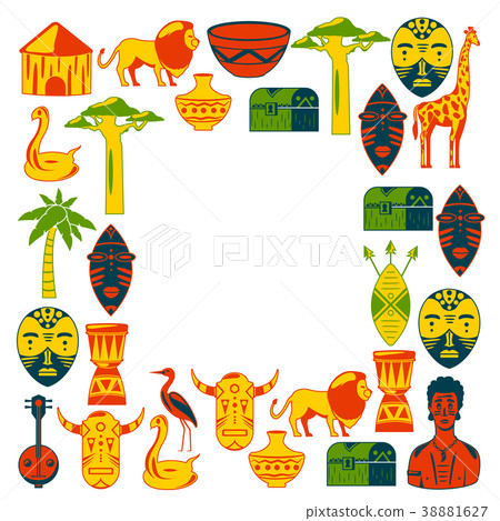 Africa. Frame for poster. Travel to Africa ethnic Africa. Frame for poster. Travel to Africa ethnic 38881627