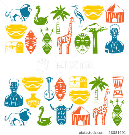 African banners. Africa icons and design elements 38881691