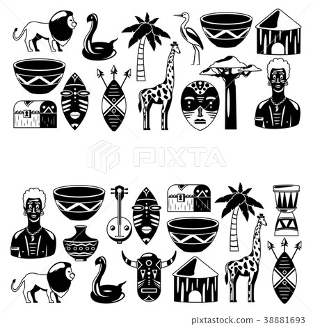 African banners. Africa icons and design elements 38881693