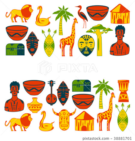 African banners. Africa icons and design elements African banners. Africa icons and design elements 38881701