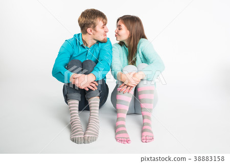 Happy couple having fun and fooling around. Joyful Happy couple having fun and fooling around. Joyful 38883158