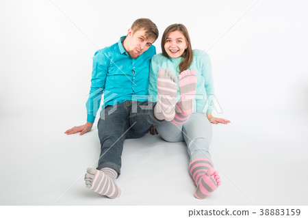 Happy couple having fun and fooling around. Joyful Happy couple having fun and fooling around. Joyful 38883159