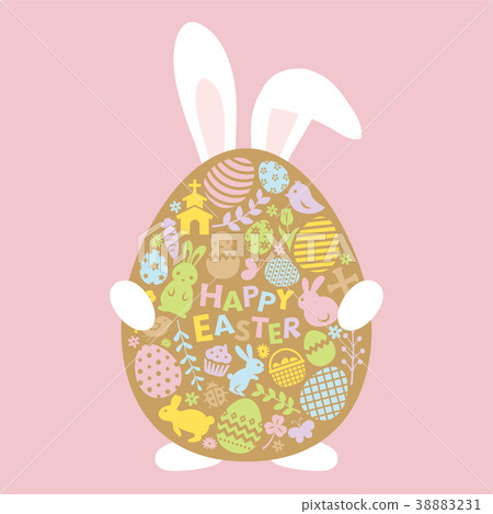 Easter bunny with eggs 38883231
