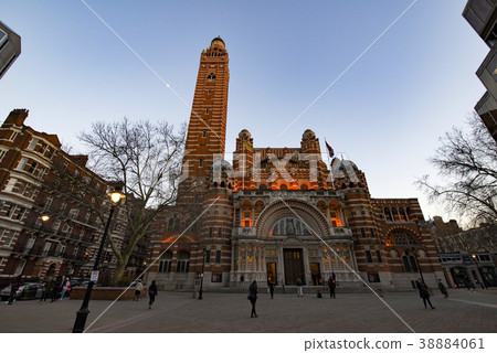 Skyline of London Westminster Cathedral Sunset 38884061