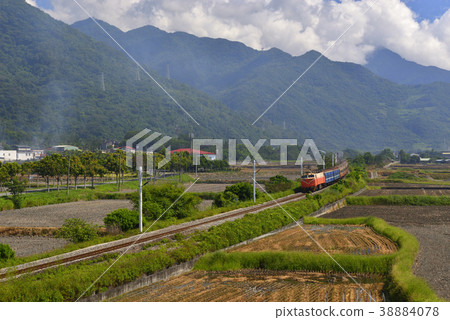 稻田,稻米,農田,農作物,農業,鐵道,交通,火車,台灣,臺東縣,池上鄉,海岸山脈 稻田,稻米,農田,農作物,農業,鐵道,交通,火車,台灣,臺東縣,池上鄉,海岸山脈 38884078