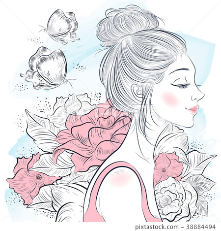 portrait of beautiful woman 38884494