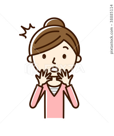 女性感到驚訝 38885114