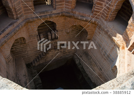 Ancient step well with windows and steps 38885912