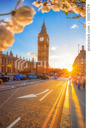 Big Ben with sunset in London, England, UK Big Ben with sunset in London, England, UK 38887074