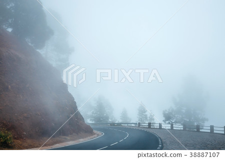 narrow road in Anaga Mountains, Tenerife, Spain narrow road in Anaga Mountains, Tenerife, Spain 38887107