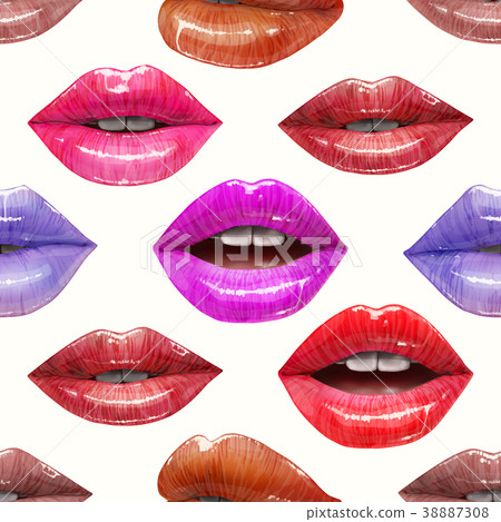 Seamless pattern made of sexy lips 38887308