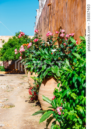 Gardens in the Basilica of Arkadi Monastery  38887403
