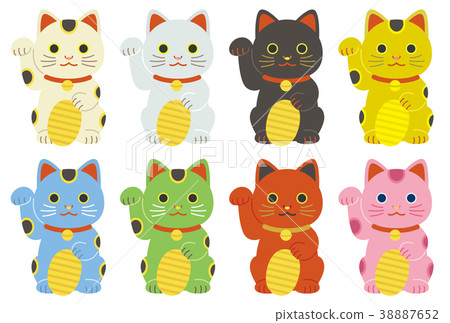 Beckoning cat good luck no oval 38887652