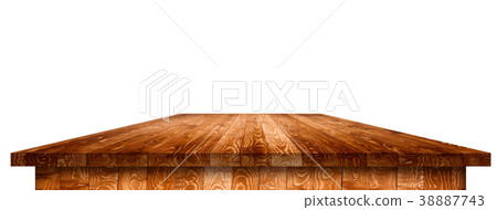 Empty wooden table perspective with clipping mask Empty wooden table perspective with clipping mask 38887743