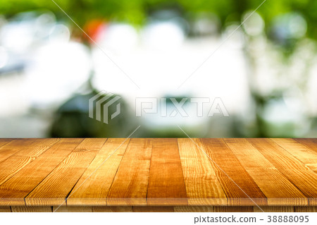 Empty wooden table perspective for product 38888095