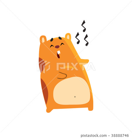 Cute cartoon hamster character singing song, funny - Stock Illustration  [38888746] - PIXTA