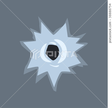 Bullet hole in glass on glass vector illustration 38888754