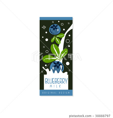 Blueberry milk logo original design, label for Blueberry milk logo original design, label for 38888797