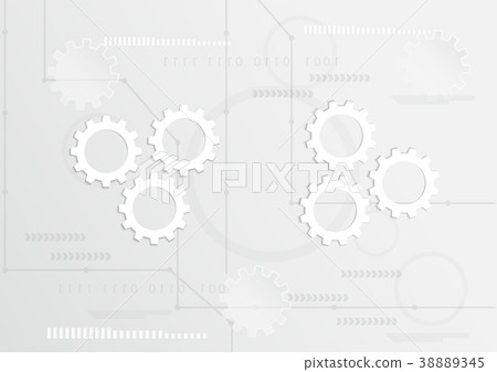 Vector abstract design, white gear wheel. 38889345