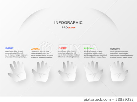 Flat infographic elements with hand. - Stock Illustration [38889352 ...