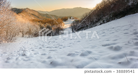 八多田滑雪場，天空之路的黎明（兵庫縣美方郡香美町）*照片位置信息在註釋部分提供 38889541