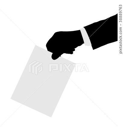 Hand with paper ballot Hand with paper ballot 38889763