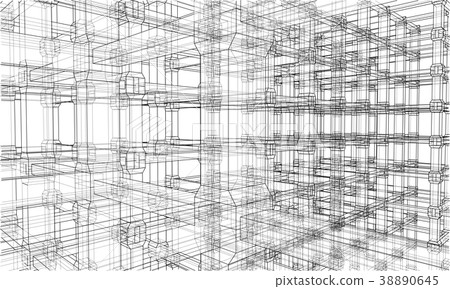 Abstract architecture. Vector 38890645