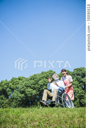Nursing care senior female male helper caregiver 38890818