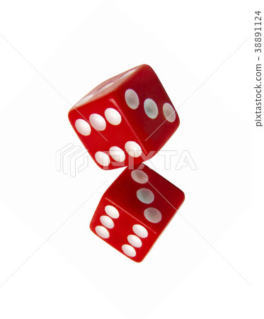 red dice on white background 38891124