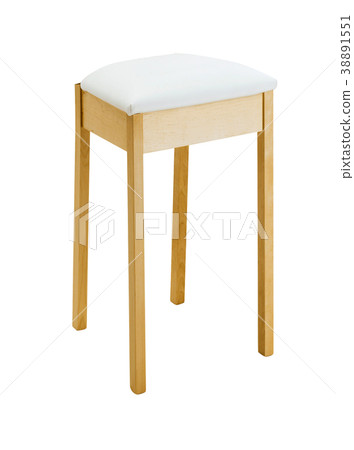 Bar padded wooden stool isolated 38891551