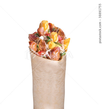 Tortilla with a delicious grilled meat  38891755