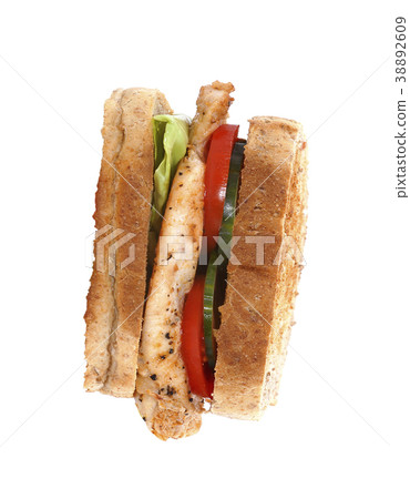 Sandwich with bacon and vegetables 38892609