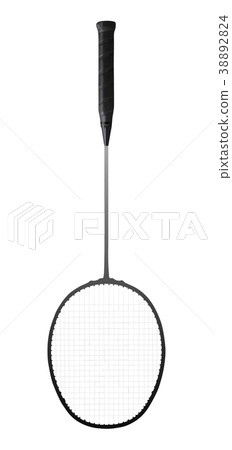 Close-up of a badminton racket isolated 38892824