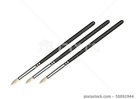 three make up brushes isolated on white background three make up brushes isolated on white background 38892944