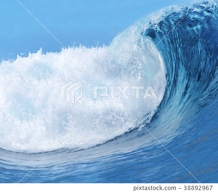 Blue Ocean Wave background close up 38892967