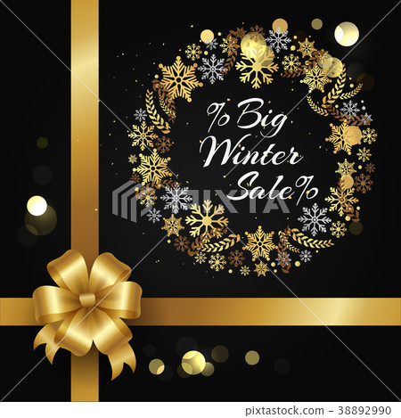 Big Winter Sale with Wreath Vector Illustration Big Winter Sale with Wreath Vector Illustration 38892990