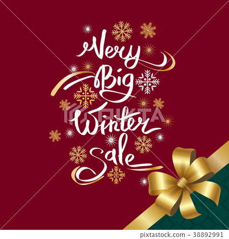 Very Big Winter Sale Inscription on Snowflakes Very Big Winter Sale Inscription on Snowflakes 38892991