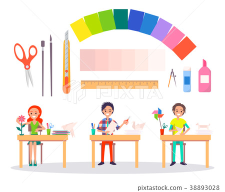 Origami Banner with People and Working Tools Origami Banner with People and Working Tools 38893028