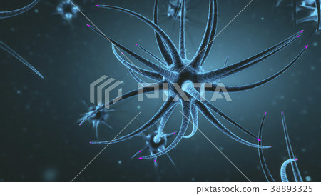Neurons sending pulsating electric impulses 38893325