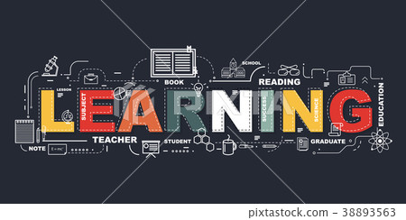 Design Concept Of Word LEARNING Website Banner. 38893563
