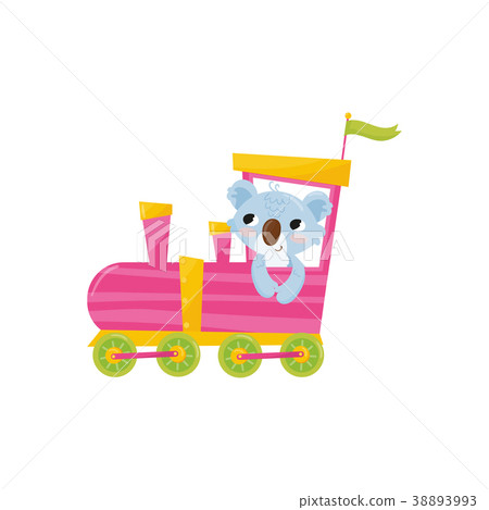 Funny blue koala with pink cheeks riding on 38893993